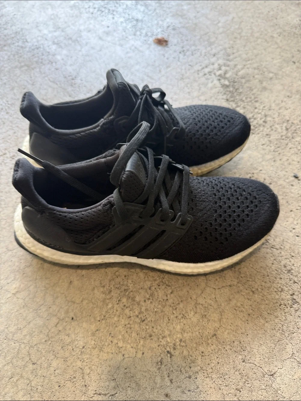 adidas youths black Knit Athletic Sneakers